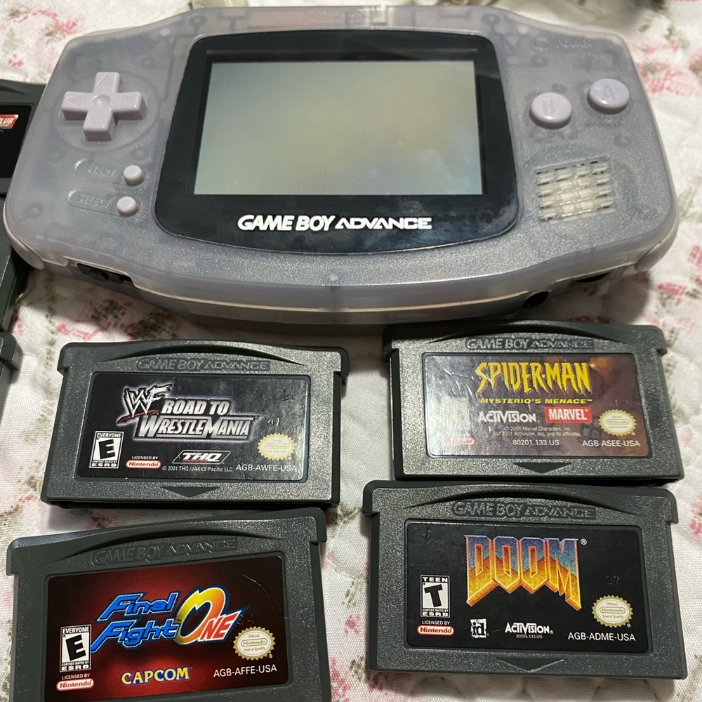 Game boy with 10 games and light